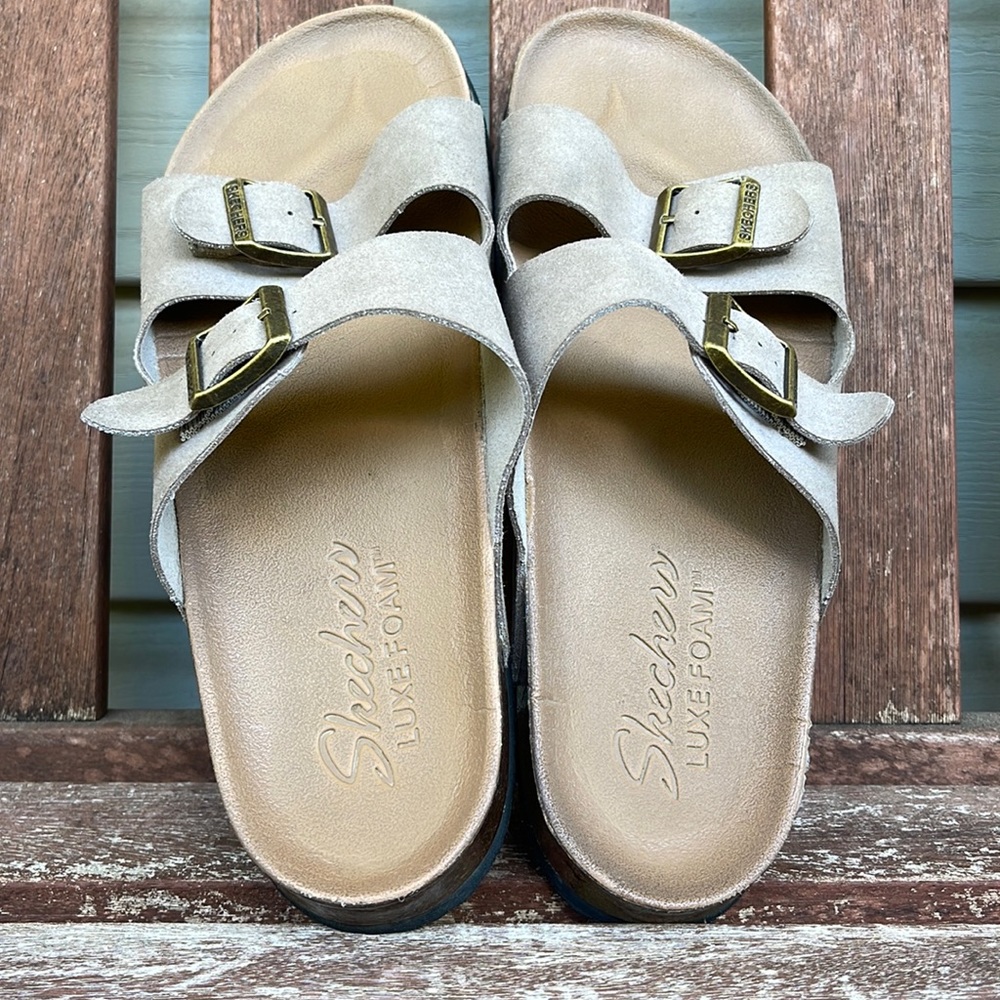 Skechers Women's Luxe Fresh Spirit Two Strap Granola Sandal Comfort Footbed